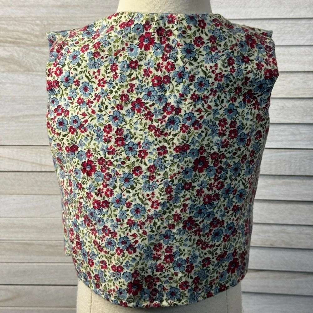 Handmade Reversible Floral Fringe Vest Toddler Sz 2/3 Boho Cottagecore Boutique